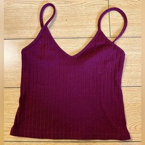 Brandy Melville - Ribbed Tank Top Maroon - Size S